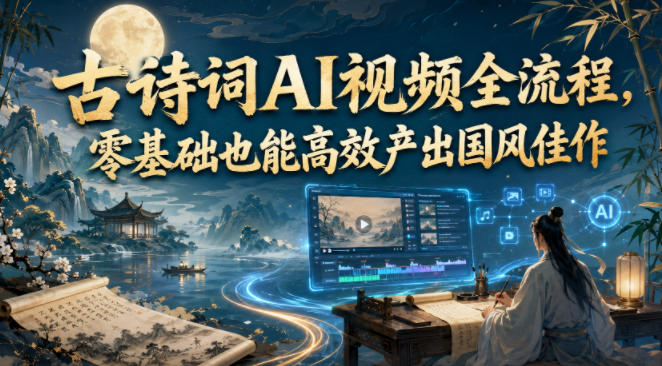 古诗词AI视频全流程，零基础也能高效产出国风佳作-dabaowz