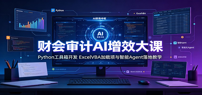 财会审计AI增效大课：Python工具箱开发，ExcelVBA加载项与智能Agent落地教学-dabaowz