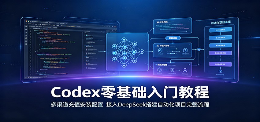 Codex零基础入门教程：多渠道充值安装配置，接入DeepSeek搭建自动化项目完整流程-dabaowz