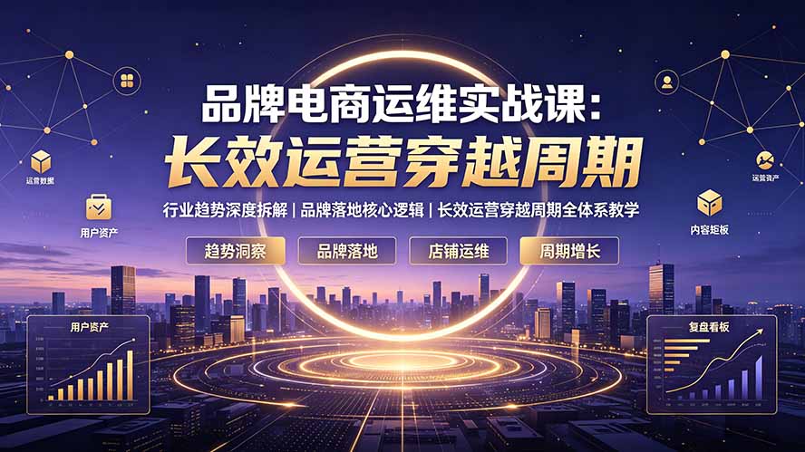 品牌电商运维实战课：行业趋势深度拆解｜品牌落地核心逻辑｜长效运营穿越周期全体系教学-dabaowz