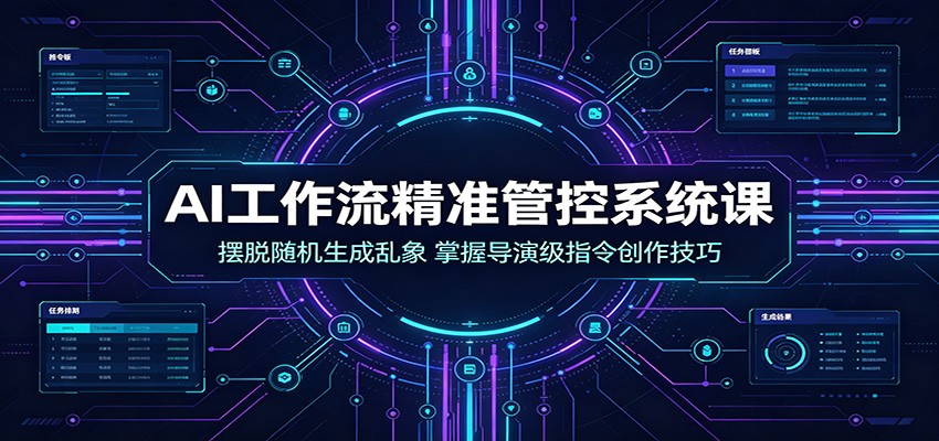 AI工作流精准管控系统课：摆脱随机生成乱象，掌握导演级指令创作技巧-dabaowz