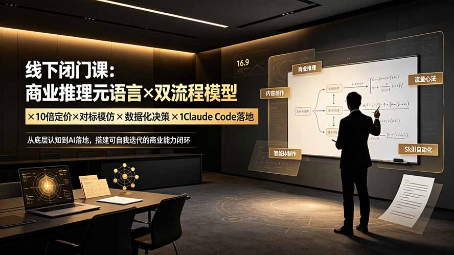 线下闭门课：商业推理元语言×双流程模型×10倍定价×对标模仿×数据化决策×Claude Code落地，击穿认知盲区-dabaowz
