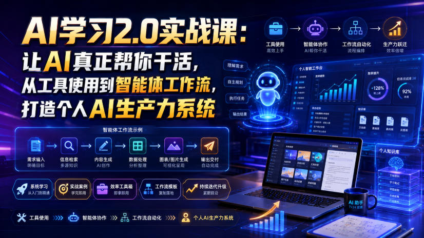 AI学习2.0实战课：让AI真正帮你干活，从工具使用到智能体工作流，打造个人AI生产力系统-dabaowz