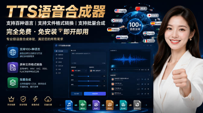 最新TTS配音，支持批量，支持文件格式转换，功能超多-dabaowz