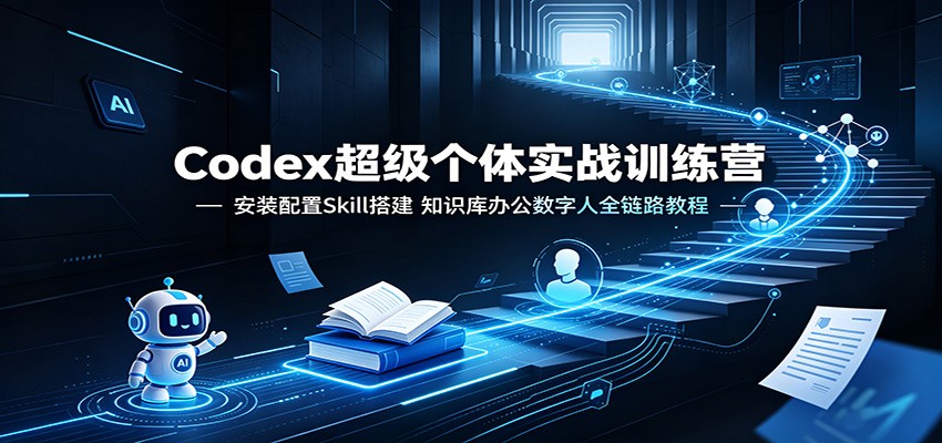 Codex超级个体实战训练营：安装配置Skill搭建，知识库办公数字人全链路教程-dabaowz