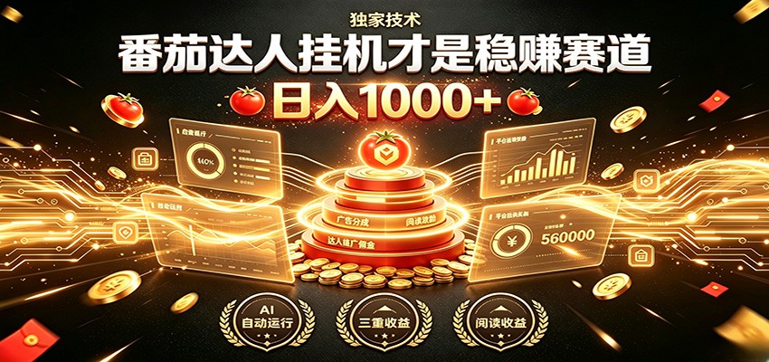 别再瞎找副业！番茄达人挂机才是稳赚赛道 日入1000+-dabaowz