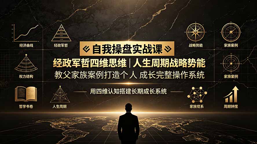 自我操盘实战课：经政军哲四维思维｜人生周期战略势能｜教父家族案例打造个人成长完整操作系统-dabaowz
