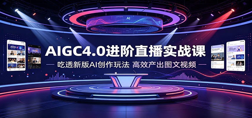 AIGC4.0进阶直播实战课：吃透新版AI创作玩法，高效产出图文视频-dabaowz
