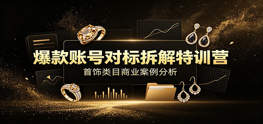爆款账号对标拆解特训营：首饰类目商业案例分析，配套完整资料内容-dabaowz
