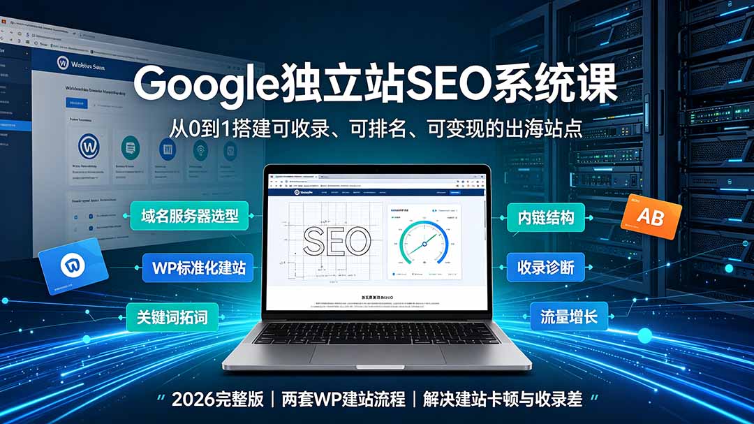 Google独立站SEO-7月系统课：出海基建×WordPress建站×AI内容生产×站内外优化×Search Console×AdSense变现-dabaowz