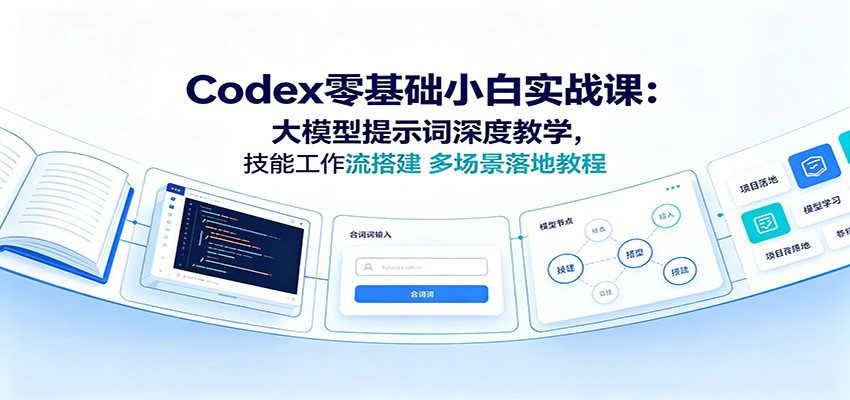 Codex零基础小白实战课：大模型提示词深度教学，技能工作流搭建多场景落地教程-dabaowz