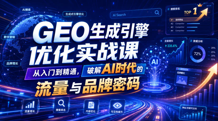 GEO生成引擎优化实战课，从入门到精通，破解AI时代的流量与品牌密码-dabaowz