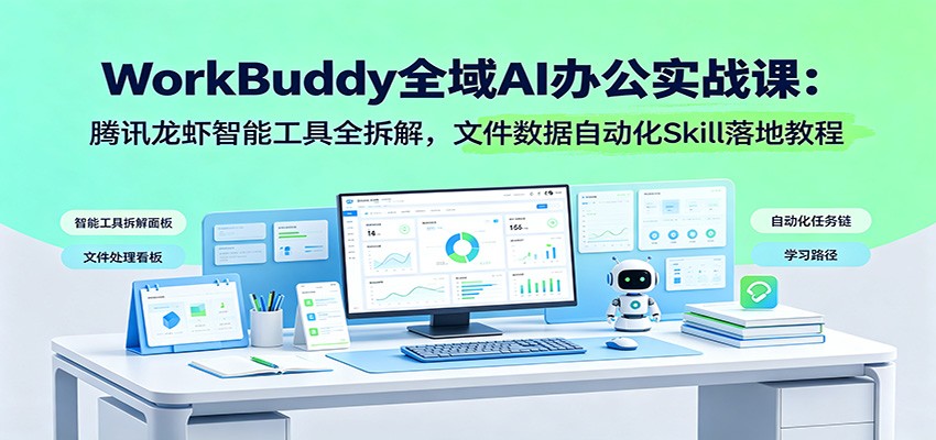 WorkBuddy全域AI办公实战课：腾讯龙虾智能工具全拆解，文件数据自动化Skill落地教程-dabaowz