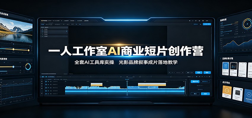 一人工作室AI商业短片创作营：全套AI工具库实操，光影品牌叙事成片落地教学-dabaowz