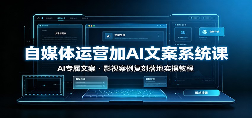 自媒体运营加AI文案系统课：：AI专属文案，影视案例复刻落地实操教程-dabaowz