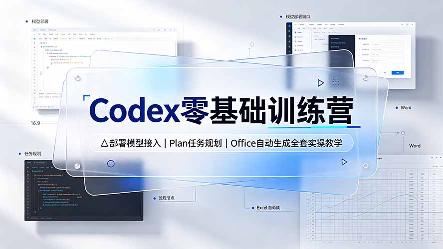 Codex零基础训练营：部署模型接入｜Plan任务规划｜Office自动生成全套实操教学-dabaowz