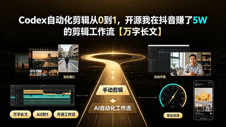 Codex自动化剪辑从0到1，开源我在抖音赚了5W 的剪辑工作流【万字长文】-dabaowz