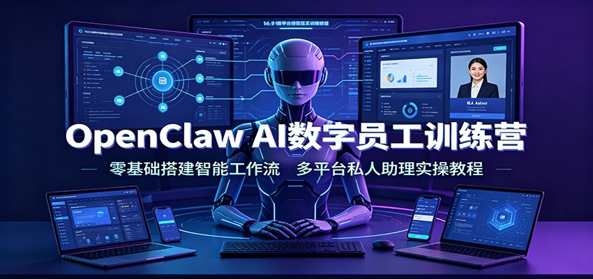 OpenClaw AI数字员工训练营：零基础搭建智能工作流，多平台私人助理实操教程-dabaowz