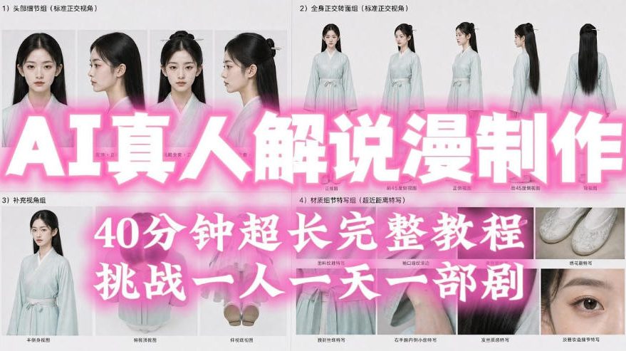 2026年AI真人解说漫剧自动批量化制作教程，40分钟超长完整，自动批量化制作，挑战一人一天一部剧！-dabaowz
