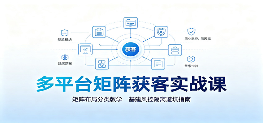 多平台矩阵获客实战课：矩阵布局分类教学，基建风控隔离避坑指南-dabaowz