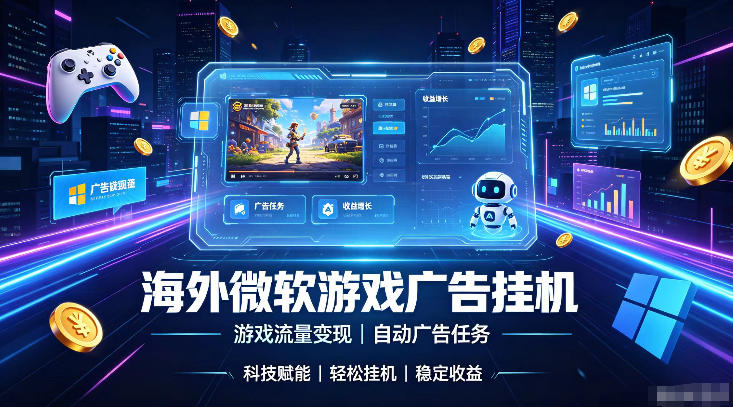 海外游戏广告自动挂G，轻资产海外副业风口，单设备稳定产出500+【揭秘】-dabaowz