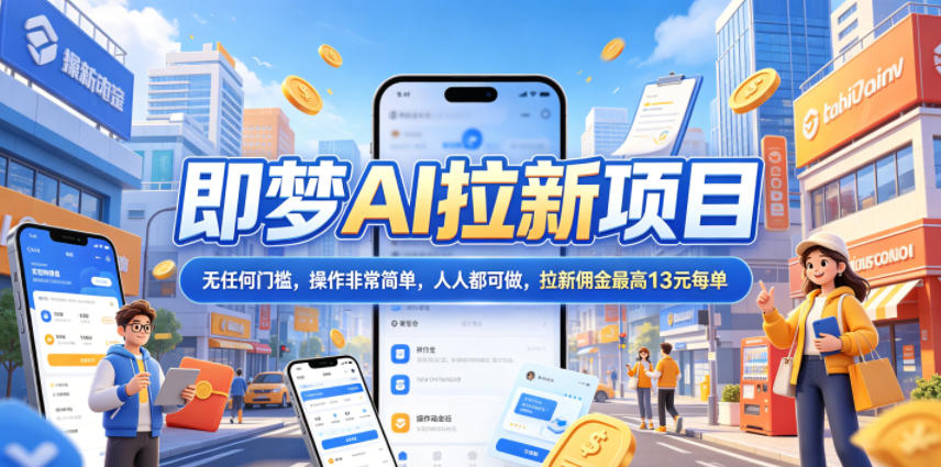 2026年即梦AI拉新项目最新玩法，无任何门槛，操作非常简单，人人都可做，拉新佣金最高13米每单(更新07月25日)-dabaowz