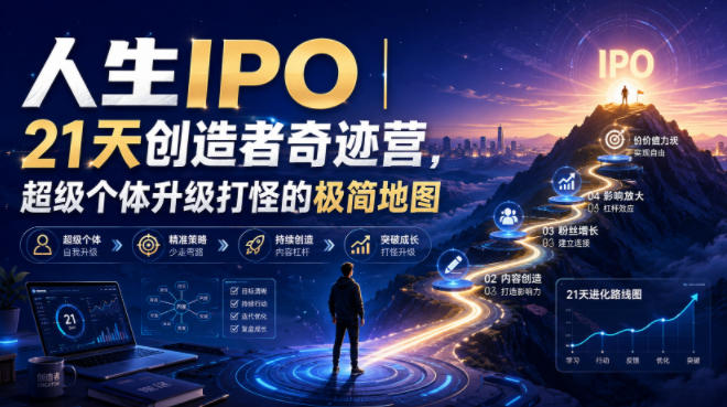 人生IPO︱21天创造者奇迹营，​超级个体升级打怪的极简地图-dabaowz