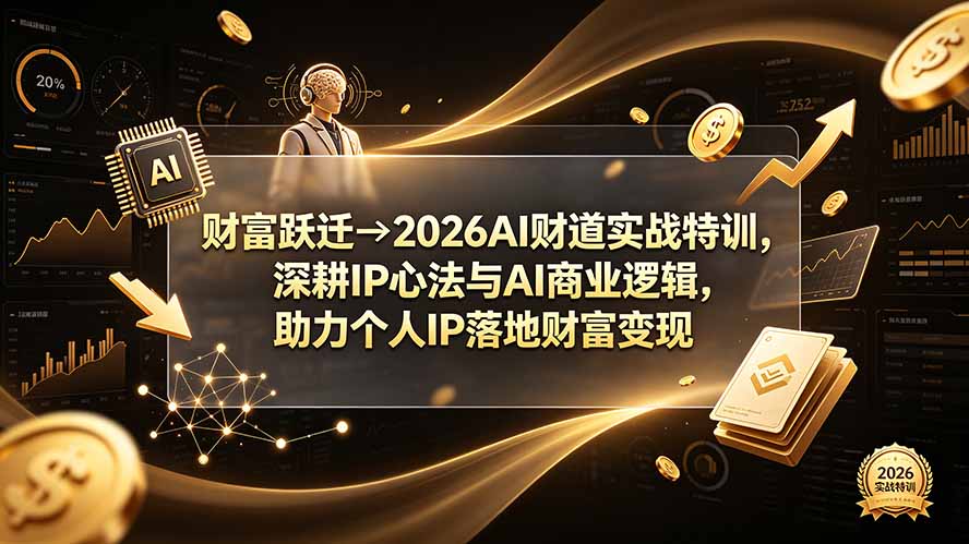 财富跃迁→2026AI财道实战特训，深耕IP心法与AI商业逻辑，助力个人IP落地财富变现-dabaowz