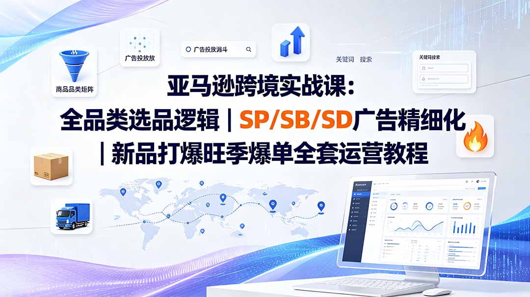 亚马逊跨境实战课-更新：全品类选品逻辑｜SP/SB/SD广告精细化｜新品打爆旺季爆单全套运营教程-dabaowz