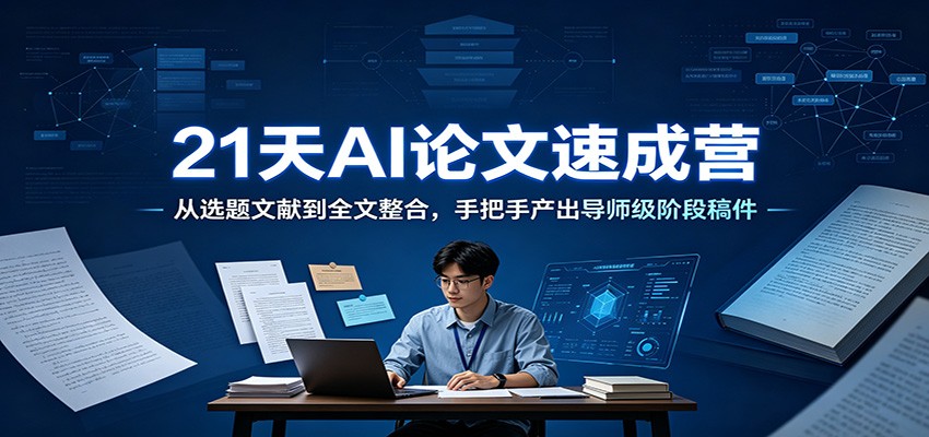 21天AI论文速成营：从选题文献到全文整合，手把手产出导师级阶段稿件-dabaowz