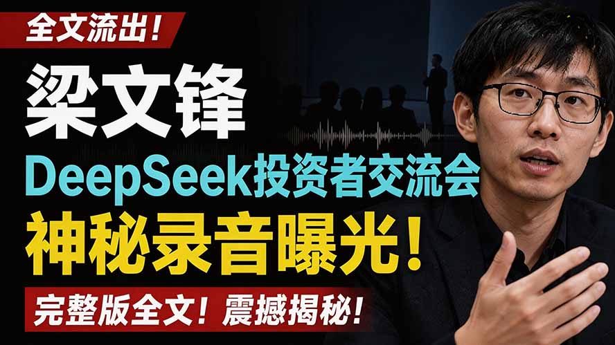 全文流出梁文锋DeepSeek投资者交流会神秘录音曝光，感兴趣的抓紧看-dabaowz