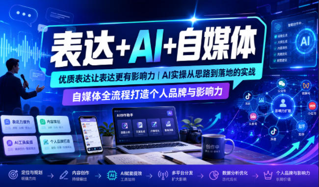 表达+AI+自媒体，优质表达让表达更有影响力|AI实操从思路到落地的实战|自媒体全流程打造个人品牌与影响力-dabaowz