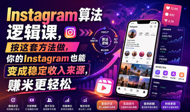 Instagram算法逻辑课，按这套方法做，你的Instagram也能变成稳定收入来源，賺米更轻松【原创双语字幕】-dabaowz