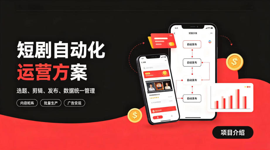 快手全自动短剧矩阵项目｜自动化分发，流量持续变现【揭秘】-dabaowz