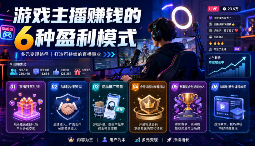 付费文章：游戏主播賺钱的6种盈利模式-dabaowz