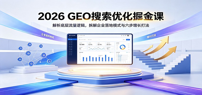 2026 GEO搜索优化掘金课：解析底层流量逻辑，拆解企业落地模式与六步增长打法-dabaowz