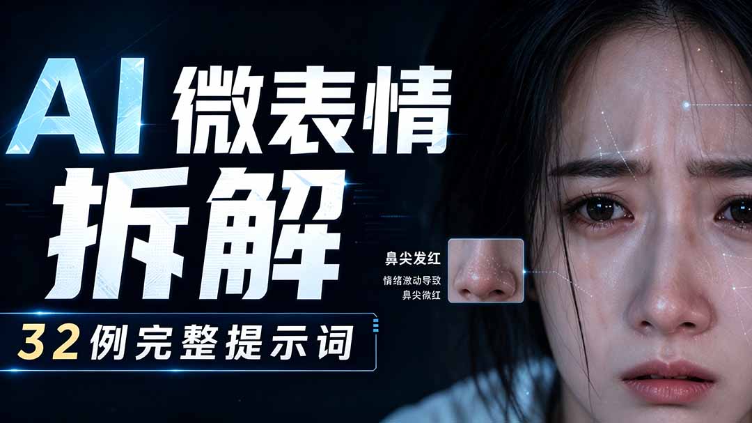 AI微表情拆解提示词合集，精准调控AI角色表情，告别塑料感、AI面瘫脸。-dabaowz