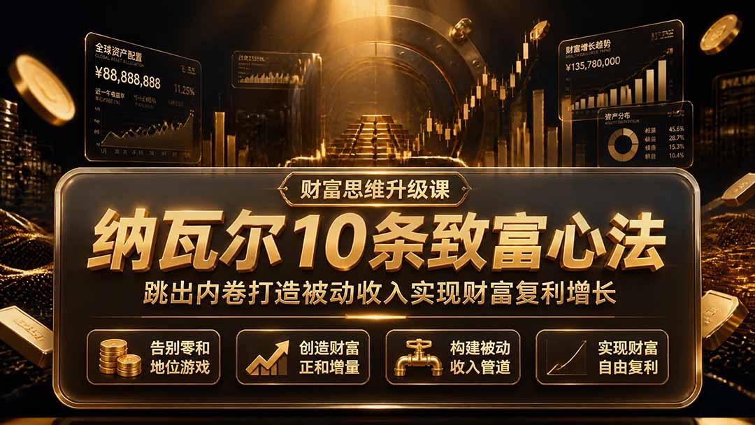 付费文章：纳瓦尔10条致富心法，跳出内卷打造被动收入实现财富复利增长-dabaowz