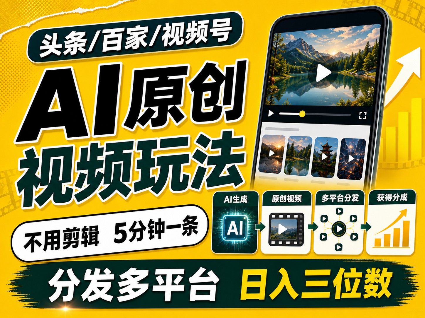 2026头条百家号升级玩法 5分钟一条原创视频 发多平台赚收-dabaowz