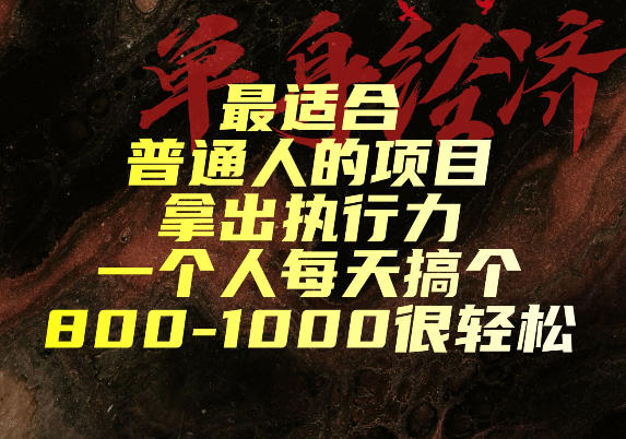 最适合普通人的项目，拿出执行力一个人每天搞个800-1k很轻松【揭秘】-dabaowz