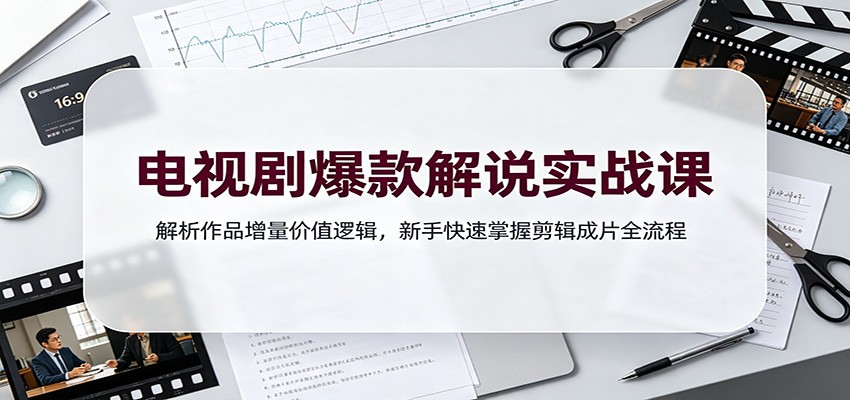 电视剧爆款解说实战课：解析作品增量价值逻辑，新手快速掌握剪辑成片全流程-dabaowz