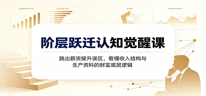 阶层跃迁认知觉醒课：跳出薪资提升误区，看懂收入结构与生产资料的财富底层逻辑-dabaowz