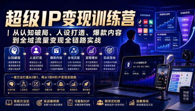 超级IP变现训练营｜从认知破局、人设打造、爆款内容到全域流量变现全链路实战-dabaowz