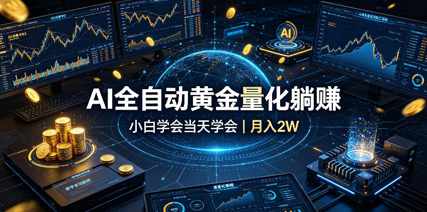 AI全自动黄金量化躺賺：小白学会当天学会，月入2W！【揭秘】-dabaowz