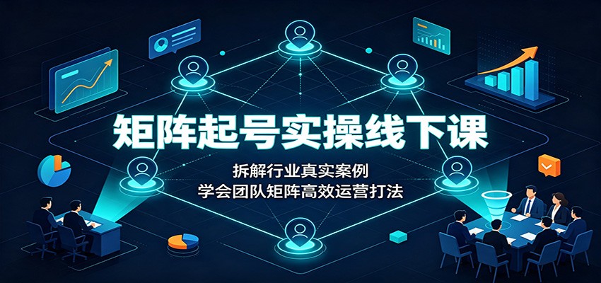 矩阵起号实操线下课:拆解行业真实案例,学会团队矩阵高效运营打法-dabaowz